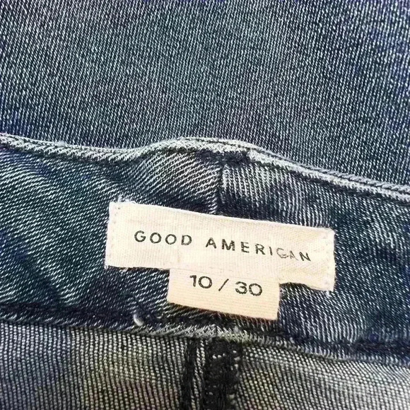 Good AMERICAN Good Waist High Waist Crop Skinny Jeans In Blue798 Size 10/30 - Picture 7 of 8